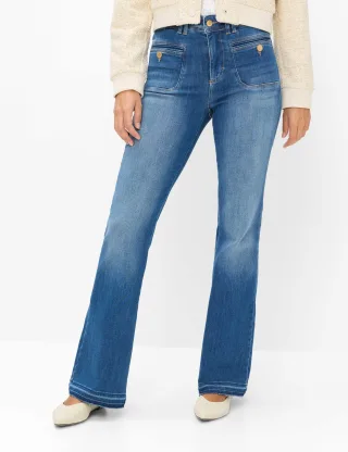 Brax Damen Style ANA USED REGULAR BLUE, denim blau regular, Gr. 48L
