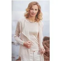 Passioni Cardigan Twinset in Beige mit metallischen Fäden