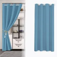 BTTO V&G Türvorhang Thermo Gardinen Vorhang Blickdicht ösen 6 Farben, 3 Größen, Verdunkelungsvorhang 132x203cm/132x244cmThermovorhang