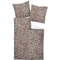 Janine Bettwäsche Mako-Baumwolle, Mako-Satin, 2 teilig, Leopardenmuster, Wendebettwäsche