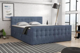 Boxspringbett Schlafzimmerbett ANKER Deluxe 180x200cm Stoff Perfect Harmony Blau
