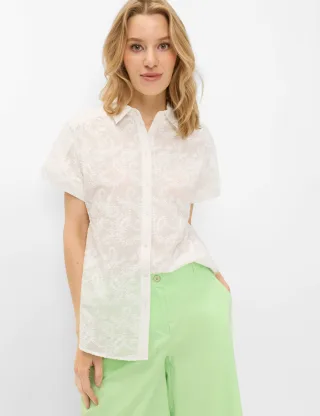 Brax Damen Bluse Style VIV, weiß, Gr. 32