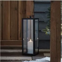Lights4fun LED Laterne Große Bowen Gartenlaterne mit TruGlow® Outdoor Kerze, LED fest integriert
