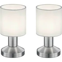 TRIO Leuchten LED Tischleuchte, ohne Leuchtmittel, 2er Set kleine Nachttisch-lampe mit Touch-funktion Fensterbank H: 18cm
