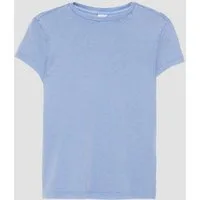 s.Oliver Kurzarmshirt T-Shirt Baumwollshirt mit Used-Effekt und Rückenprint