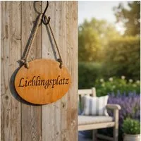 Levandeo® Metallbild, Gartenschild Lieblingsplatz L30cm Edelrost Garten-Deko Schild