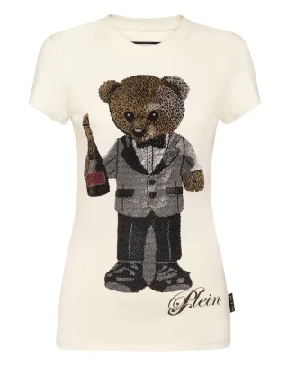 Cotton Sexy Pure Fit T-Shirt Teddy Waiter Crystal