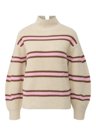 s.Oliver - Strickpullover pink|beige|mehrfarbig - Gr. - 46