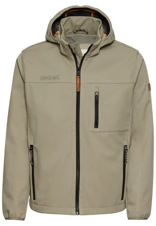 camel active - Wasseravbweisende Softshell-Jacke mit abnehmbarer Kapuze khaki - Gr. - 50