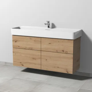 Sanipa 3way Waschtischunterbau zu Laufen VAL Waschtisch mit 4 Auszügen, Eiche Natural-Touch SM82585