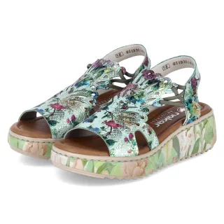 Rieker Plateau-Sandalen  Grün - Gr. 37 -  Textil und Synthetik