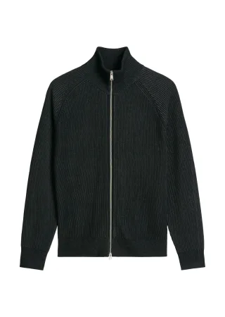 Marc OPolo Casual - Stehkragen-Strickjacke regular Black - Gr. - L