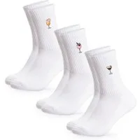 OCCULTO Basicsocken Damen & Herren Motiv Tennissocken 3er Pack (Modell: Robin) (3-Paar)