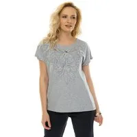 Passioni T-Shirt mit floralem Muster und Perlenverzierungen