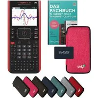 Texas Instruments Taschenrechner TI-Nspire CX II-T CAS inkl. Schutztasche Pink & Fachbuch (160 S)