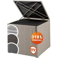 Casaria Auflagenbox, 318 L mit Deckel 75x75x70cm Wasserdicht Gasdruckfeder Garten