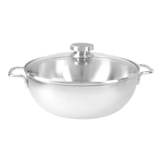 Demeyere Apollo 7 Konische Schmorpfanne mit Glasdeckel 28 cm, 18/10 Edelstahl