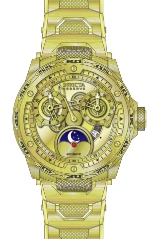 Invicta Reserve 50034 Herrenuhr - Automatikwerk - Edelstahl mit goldenem Zifferblatt - 50 mm