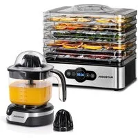 Aigostar Dörrautomat Dörrgerät mit Temperaturregler, 99h-Timer, 5 Einlegefächer, 35-70°C 240,00 W, 5 Etagen, LED-Anzeige, Edelstahl, Gemüse Fleisch, Kräuter, Rindfleisch, Pilze
