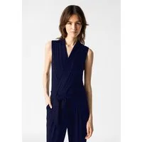 Les Lunes Jumpsuit Stela Bambusviskose, V-Ausschnitt, seitliche Eingrifftaschen, Taillengürtel