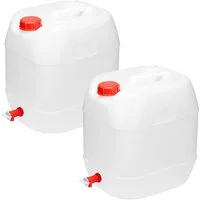 Garronda Kanister 20L Wasserkanister mit Hahn BPA-frei Wassertank Kanister Weiß GD-0083 (2 St), BPA-Frei