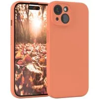 EAZY CASE Handyhülle für Apple iPhone 15 Hülle Silikon 6,1 Zoll, Schutzhülle mit Kameraschutz Telefonhülle elastisch Bumper tpu Orange