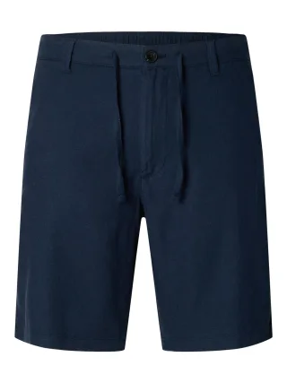 SELECTED MEN - SLMREGULAR-BRODY LINEN BLD SHORTS NOOS Dark Sapphire - Gr. - S