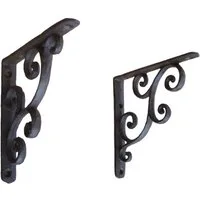 Deko-Impression Wandregalhalter Regalwinkel, 2 Stück Regalträger, Wandkonsolen, Wandregal, Gusseisen, 2-tlg.