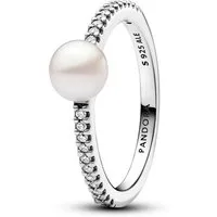Pandora Fingerring Pandora Behandelte Süßwasserzuchtperle & Pavé Ring 193158C01 Damenring