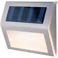 näve LED Solarleuchte Outoor Lights, LED fest integriert, Warmweiß, 4er LED Solarleuchten,incl. 5x LED´s / 0,06W, metall-blank, warmweiß