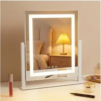 Nettlife Schminkspiegel Beleuchtung 30x40cm Hollywood Spiegel LED Touch-Dimmer 3 Lichtmodi, dimmbar Kosmetikspiegel mit Licht für Tisch Vanity Mirror klein
