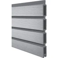 WPC Profi Zaun WPC Rhombus Zaun MUSTER Handmuster 15 cm Steingrau, (WPC Zaun, Musterstück 15 cm)