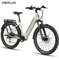 DERUIZ E-Bike Trekkingrad 28 Zoll, Quartz M/2.0/SUV, 120-160km, Drehmomentsensor, Bluetooth+APP, 8 Gang SHIMANO Acera RD-M360 SGS Schaltwerk, Kettenschaltung, Hinterradmotor, 644 Wh, SUV, Tiefeinsteiger, RH: 46cm, Elektrofahrrad für Damen und Herren