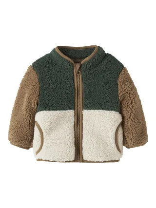 NAME IT - NBMMACEY TEDDY JACKET BLOCK Jungle Green - Gr. - 74