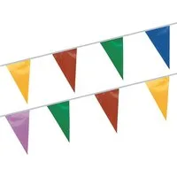 PAPSTAR Girlande Wimpelkette, Folie 20 m farbig wetterfest