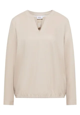 Cecil - Unifarbene Schlupfbluse mit geschlitztem Rundhalsausschnitt beige - Gr. - XXL
