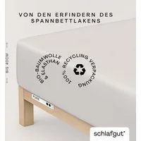 Schlafgut Spannbettlaken PURE BOXSPRING Bio-Baumwolle mit Elasthan, 170 g/m², Bettlaken, Jersey-Elasthan, Gummizug: rundum, (1 Stück), PREMIUM Boxspringbett Laken bis 40 cm Höhe, dehnbar blickdicht, straff