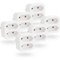 greate. 6x 2fach Steckdosenadapter bis 1100W, 2er Mehrfachsteckdose ohne Kabel Mehrfachsteckdose 2-fach (Erhöhter Berührungsschutz)