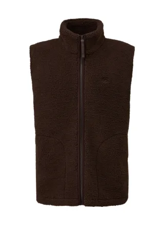 Q/S designed by - Outdoor-Weste aus Teddyfleece braun - Gr. - S