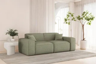 Sofa Designersofa CELES PREMIUM 2-Sitzer in Stoff Artico Grün