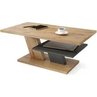 Mazzoni Couchtisch Cliff Eiche Artisan / Anthrazit Grau matt Wohnzimmertisch 110x60x45cm