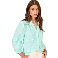 LIPSY Langarmbluse Lipsy Grandad-Bluse mit 3/4-Ärmeln, Regular (1-tlg)