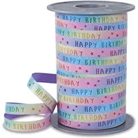PRÄSENT Geschenkband PRÄSENT Ringelband Rainbow pastell 10mmx200m