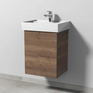 Sanipa 3way Waschtischunterbau zu Villeroy & Boch Collaro Waschtisch mit 1 Tür, Eiche-Tabak SM83050