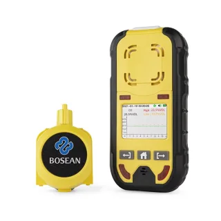 Bosean Multi Gas Detector O2 H2S CO LEL 4-in-1 Portable Gas Monitor Rechargeable Type-C 2-Inch Screen USB Real Time