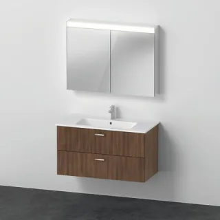 Duravit XBase Möbelwaschtisch mit Waschtischunterbau und Spiegelschrank 1030x490x2000 mm - XB0077021 XB0077021210000