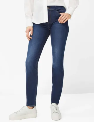 Brax Damen Röhrenjeans Style SHAKIRA USED REGULAR BLUE, denim blau, Gr. 36K