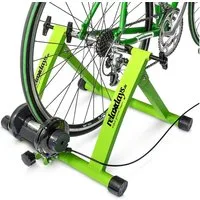 relaxdays Rollentrainer Fahrrad Rollentrainer mit 6 Gängen, grün