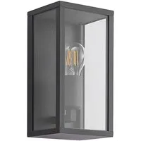 Lindby Außen-Wandleuchte Peldar, Metall, Schwarz IP44, 1 x 60 W