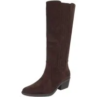 Ital-Design Damen Kniehoher Stiefel mit Blockabsatz, elegant Stiefel (92002442) Blockabsatz Stiefel in Braun